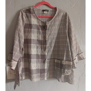 Mooonlight Tops Women Size L, Plaid,21 Inch Of Armp To Armp.
